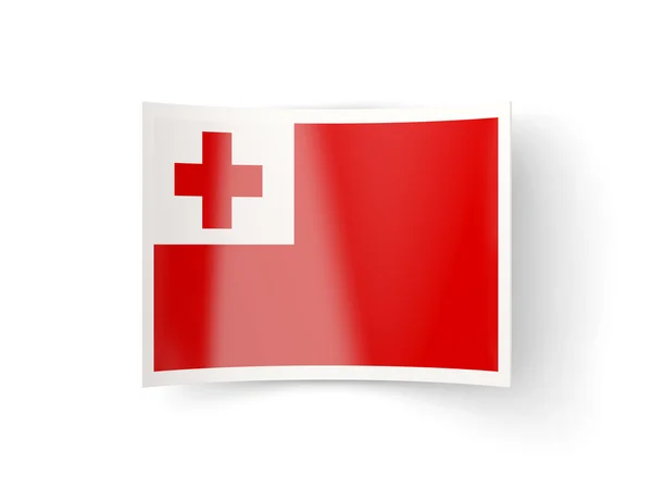 Verbogene Ikone mit Flagge der Tonga — Stockfoto