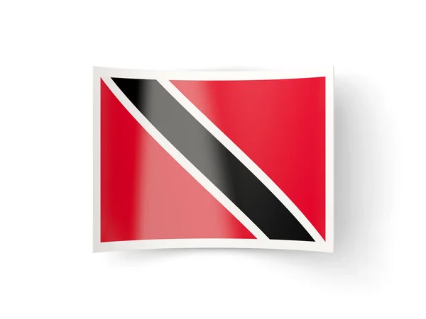 Böjda ikon med flagga trinidad och tobago — Stockfoto