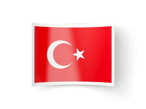 Gięte ikona z flagą Turcji — Zdjęcie stockowe