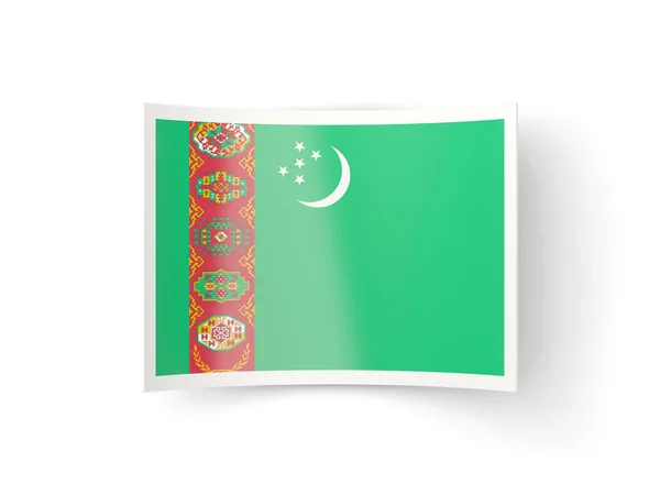 Gebogen pictogram met de vlag van turkmenistan — Stockfoto