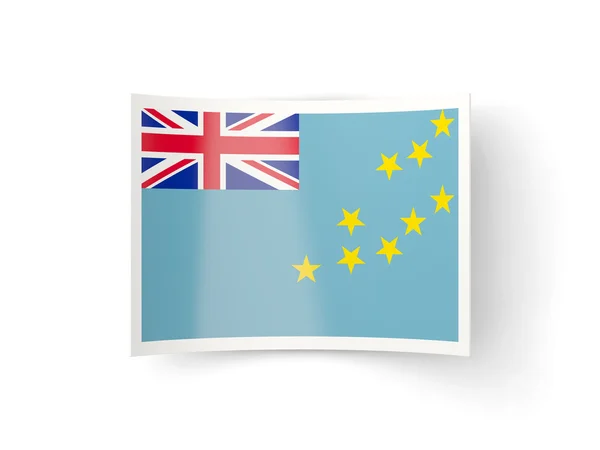 Ohnuté ikona s vlajka tuvalu — Stock fotografie