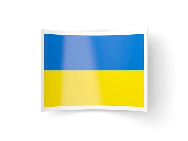 Böjda ikon med flagga Ukraina — Stockfoto