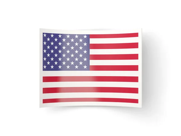 Ícone curvado com bandeira dos estados unidos da América — Fotografia de Stock