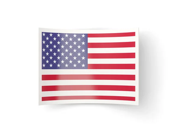 Bent icon with flag of united states of america — Stock Photo, Image