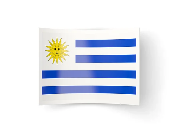 Bent icon with flag of uruguay — Stock Photo, Image