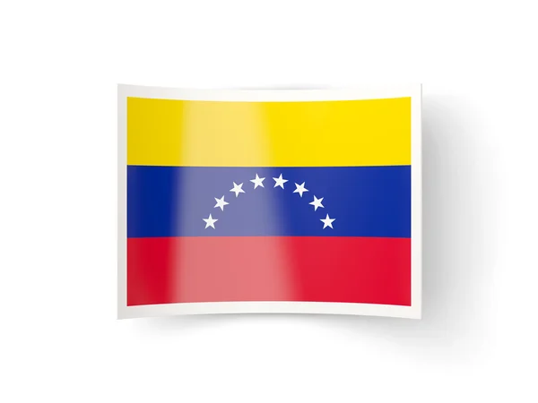 Bent icon with flag of venezuela — Stock Photo, Image