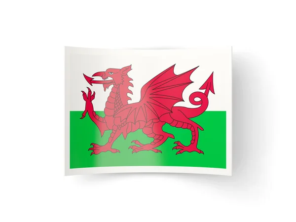 Gebogen pictogram met de vlag van wales — Stockfoto
