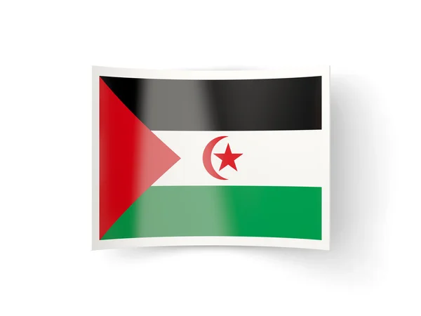 Bent icon with flag of western sahara — Stock Photo, Image