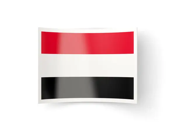예멘의 국기와 함께 구부러진된 아이콘 — 스톡 사진