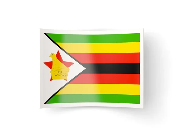 Ícone curvado com bandeira de zimbabwe — Fotografia de Stock