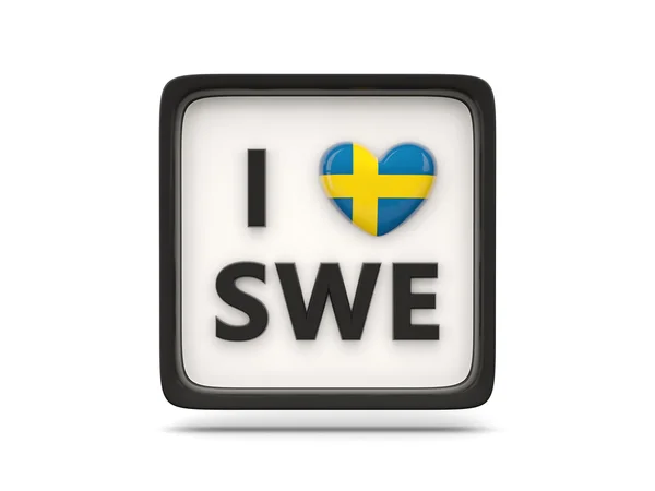 Én szeretem a Svédország jele — Stock Fotó