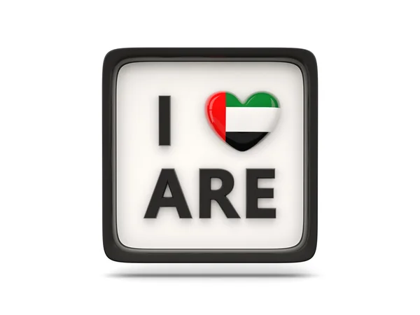 我爱阿拉伯联合酋长国标志 — 图库照片