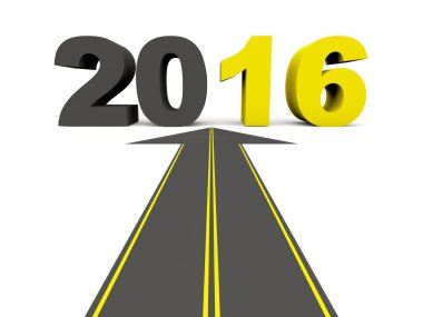 2016 yeni yıl işareti yolda