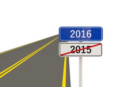 2016 yeni yıl işareti yolda