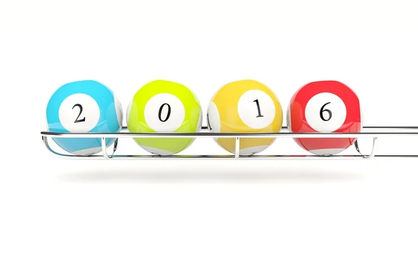 2016 New year lottery balls — Stock Photo, Image