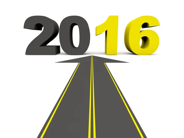 2016 New Year sign on the road — Stock Photo, Image