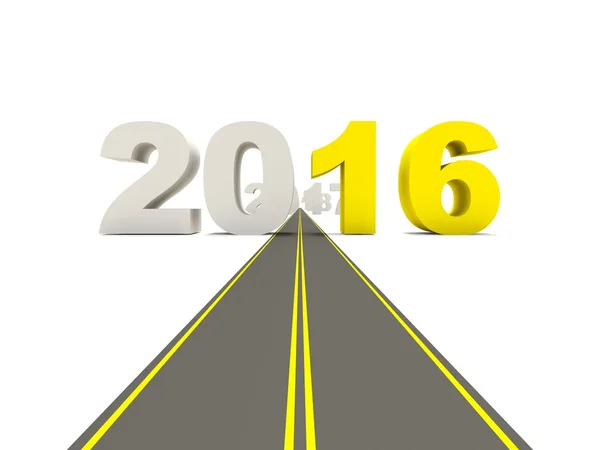 Nový rok 2016 znamení na cestě — Stock fotografie