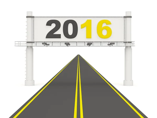 2016 新年标志的道路上 — 图库照片