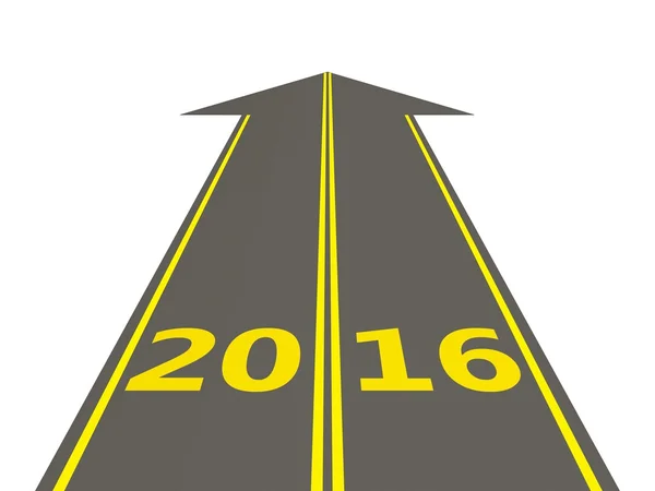 2016 New Year sign on the road — Stock Photo, Image