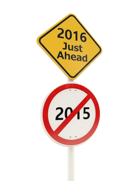 2016 New Year road sign — Stock Photo, Image