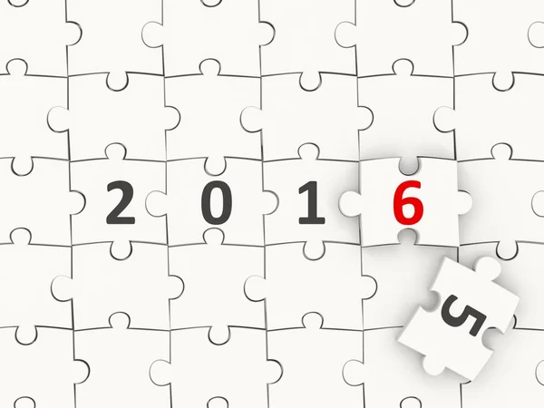 2016 Symbole de nouvelle année sur puzzle — Photo