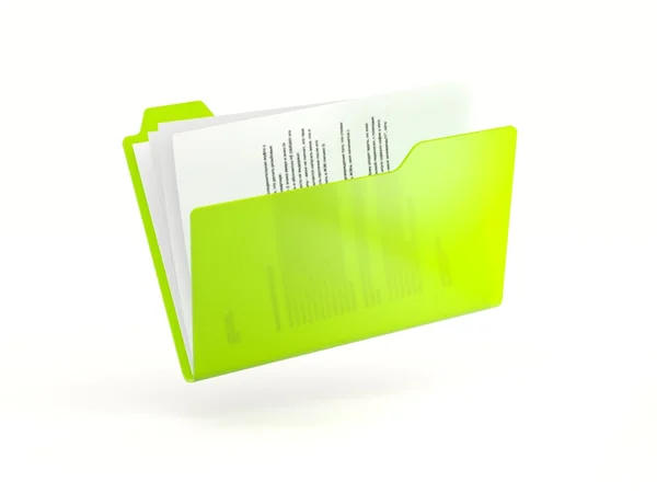 Zielona ikona folderu — Zdjęcie stockowe