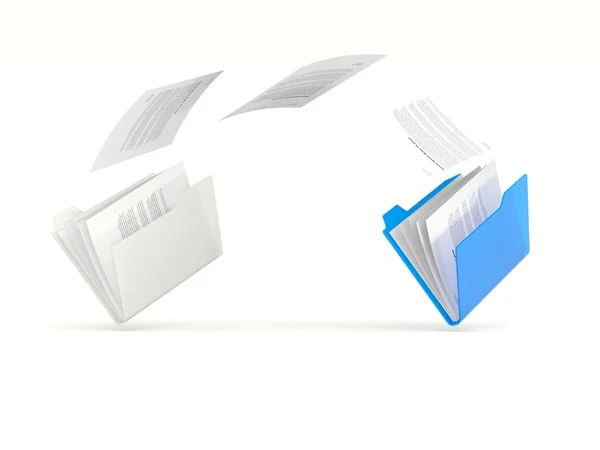 Niebieski foldery z rzędu — Zdjęcie stockowe