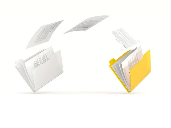 Yellow folder in a row — Stock Photo, Image