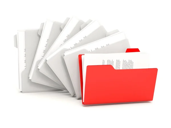 Red folders in a row — Stock Photo, Image