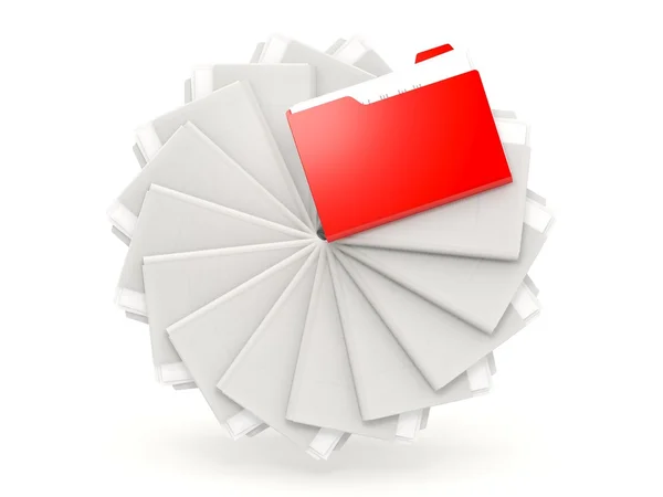 Red folders in a row — Stock Photo, Image