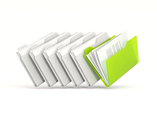Cartelle verdi di fila — Foto Stock
