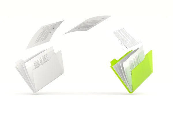 Green folder in a row — Stock Photo, Image