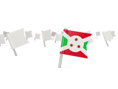 Burundi bayrağı ile kare PIN
