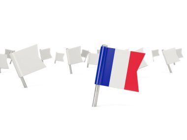 Fransa bayrağı ile kare PIN