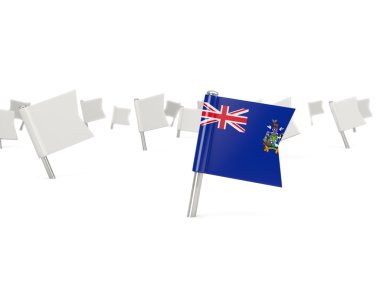 Güney georgia ve Güney sandwich Isl bayrağı ile PIN kare