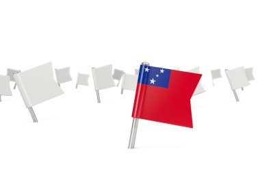 Bağımsız Samoa Devleti bayrağı ile kare PIN