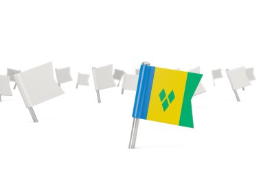 Saint vincent ve Grenadinler bayrağı ile kare PIN