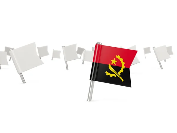 Pin cuadrado con bandera de angola —  Fotos de Stock