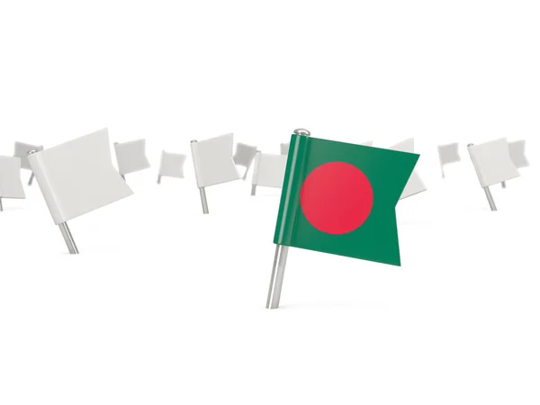 Square pin with flag of bangladesh — Stock Photo, Image