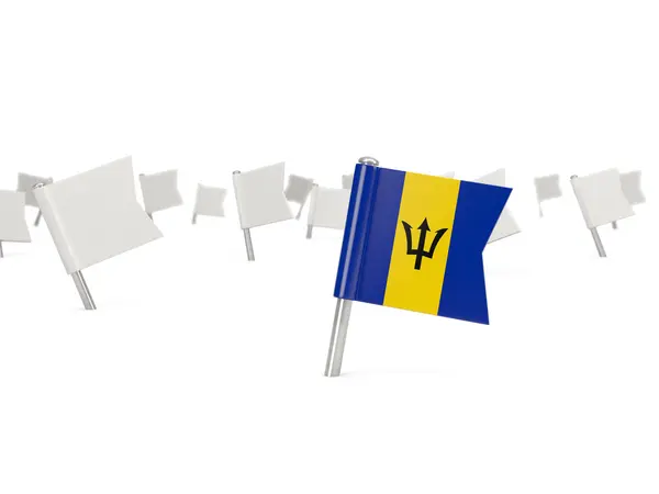 Vierkante pin met vlag van barbados — Stockfoto