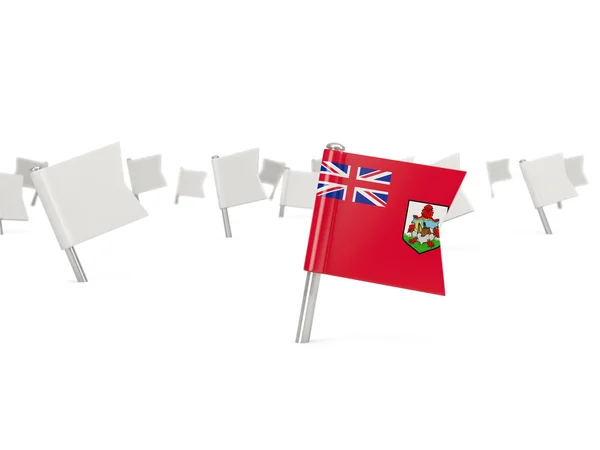 Fyrkantiga stift med flagga bermuda — Stockfoto