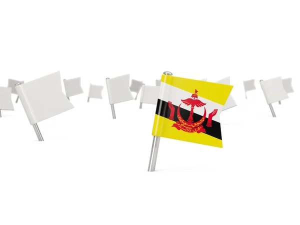Kare iğne ile brunei bayrağı — Stok fotoğraf