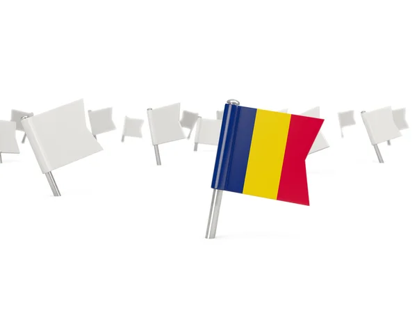 Square pin with flag of chad — Stock Photo, Image