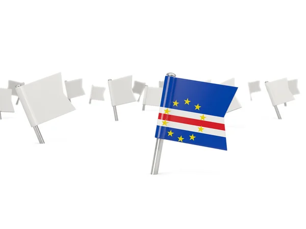 Pin cuadrado con bandera de Cabo Verde —  Fotos de Stock