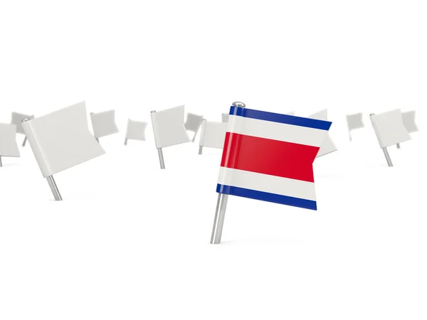 Kwadrat pin flaga Kostaryki — Zdjęcie stockowe