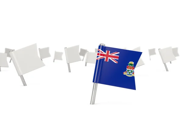 Square pin with flag of cayman islands — Stock Photo, Image