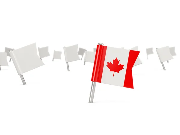 Square pin with flag of canada — Stock Photo, Image