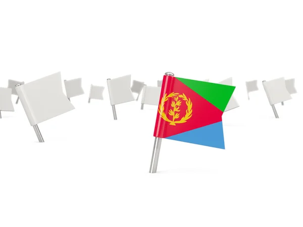 Квадратная булавка с флагом Эритреи — стоковое фото