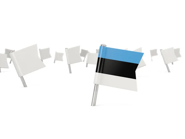 Épinglette carrée avec drapeau de l'Estonie — Photo