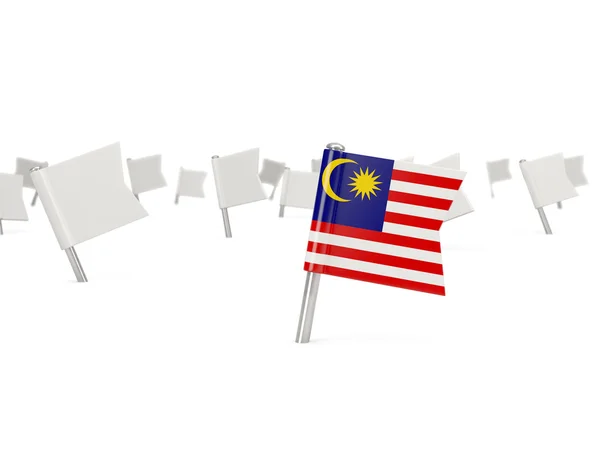 Квадратний штифт з прапором Малайзії — стокове фото